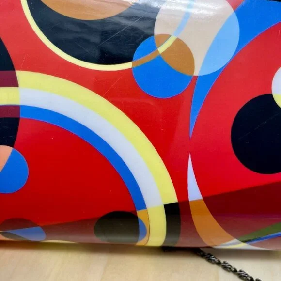 KAREN MARIE Colorful Abstract Clutch Bag with Chain - Picture 16 of 16